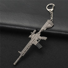 Load image into Gallery viewer, FREE SHIPPING Hot PUBG FPS Game Player Unknown&#39;s Battle Grounds 3D Keychain weapon eat chicken game tonight Men&#39;s car keychain
