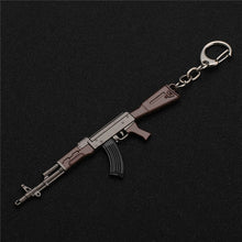 Load image into Gallery viewer, FREE SHIPPING Hot PUBG FPS Game Player Unknown&#39;s Battle Grounds 3D Keychain weapon eat chicken game tonight Men&#39;s car keychain
