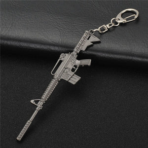 FREE SHIPPING Hot PUBG FPS Game Player Unknown's Battle Grounds 3D Keychain weapon eat chicken game tonight Men's car keychain