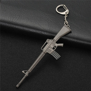 FREE SHIPPING Hot PUBG FPS Game Player Unknown's Battle Grounds 3D Keychain weapon eat chicken game tonight Men's car keychain