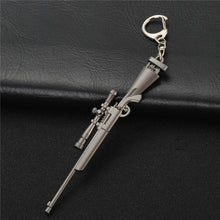 Load image into Gallery viewer, FREE SHIPPING Hot PUBG FPS Game Player Unknown&#39;s Battle Grounds 3D Keychain weapon eat chicken game tonight Men&#39;s car keychain
