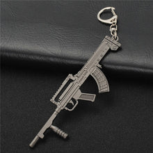 Load image into Gallery viewer, FREE SHIPPING Hot PUBG FPS Game Player Unknown&#39;s Battle Grounds 3D Keychain weapon eat chicken game tonight Men&#39;s car keychain
