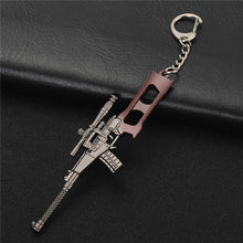 Load image into Gallery viewer, FREE SHIPPING Hot PUBG FPS Game Player Unknown&#39;s Battle Grounds 3D Keychain weapon eat chicken game tonight Men&#39;s car keychain
