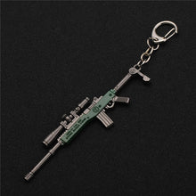 Load image into Gallery viewer, FREE SHIPPING Hot PUBG FPS Game Player Unknown&#39;s Battle Grounds 3D Keychain weapon eat chicken game tonight Men&#39;s car keychain
