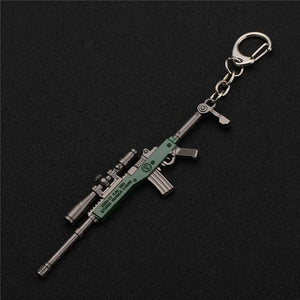 FREE SHIPPING Hot PUBG FPS Game Player Unknown's Battle Grounds 3D Keychain weapon eat chicken game tonight Men's car keychain