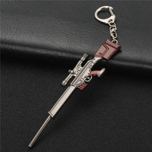 Load image into Gallery viewer, FREE SHIPPING Hot PUBG FPS Game Player Unknown&#39;s Battle Grounds 3D Keychain weapon eat chicken game tonight Men&#39;s car keychain
