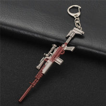 Load image into Gallery viewer, FREE SHIPPING Hot PUBG FPS Game Player Unknown&#39;s Battle Grounds 3D Keychain weapon eat chicken game tonight Men&#39;s car keychain
