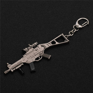 FREE SHIPPING Hot PUBG FPS Game Player Unknown's Battle Grounds 3D Keychain weapon eat chicken game tonight Men's car keychain