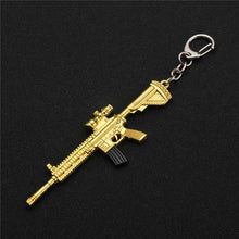 Load image into Gallery viewer, FREE SHIPPING Hot PUBG FPS Game Player Unknown&#39;s Battle Grounds 3D Keychain weapon eat chicken game tonight Men&#39;s car keychain
