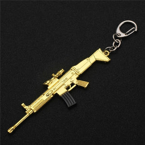 FREE SHIPPING Hot PUBG FPS Game Player Unknown's Battle Grounds 3D Keychain weapon eat chicken game tonight Men's car keychain