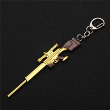 Load image into Gallery viewer, FREE SHIPPING Hot PUBG FPS Game Player Unknown&#39;s Battle Grounds 3D Keychain weapon eat chicken game tonight Men&#39;s car keychain
