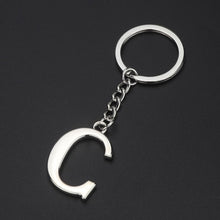 Load image into Gallery viewer, DIY A-Z Letters key Chain Car Men Metal Keychain Ring Women Car Key Ring Simple Silver Color Letter Name Key chain Party Gift
