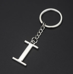 DIY A-Z Letters key Chain Car Men Metal Keychain Ring Women Car Key Ring Simple Silver Color Letter Name Key chain Party Gift