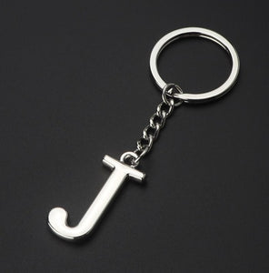 DIY A-Z Letters key Chain Car Men Metal Keychain Ring Women Car Key Ring Simple Silver Color Letter Name Key chain Party Gift