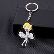 Load image into Gallery viewer, Cute Cartoon Icons Cool Tattoo Girl princess keychain on Backpack Key Chain Acrylic Keyring for women girls gift
