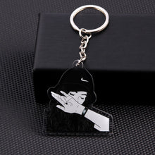 Load image into Gallery viewer, Cute Cartoon Icons Cool Tattoo Girl princess keychain on Backpack Key Chain Acrylic Keyring for women girls gift
