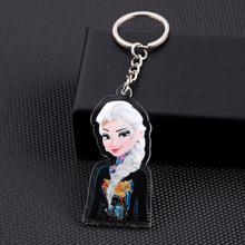 Load image into Gallery viewer, Cute Cartoon Icons Cool Tattoo Girl princess keychain on Backpack Key Chain Acrylic Keyring for women girls gift
