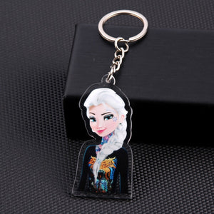 Cute Cartoon Icons Cool Tattoo Girl princess keychain on Backpack Key Chain Acrylic Keyring for women girls gift