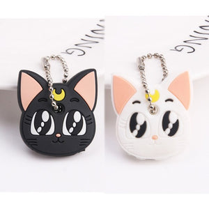 2Pcs/set Protective Key Case Cover for Key Control Dust Cover Holder Cartoon Silicone  Organizer cat Home Accessories Supplies