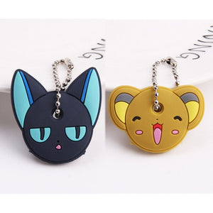 2Pcs/set Protective Key Case Cover for Key Control Dust Cover Holder Cartoon Silicone  Organizer cat Home Accessories Supplies