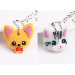 2Pcs/set Protective Key Case Cover for Key Control Dust Cover Holder Cartoon Silicone  Organizer cat Home Accessories Supplies