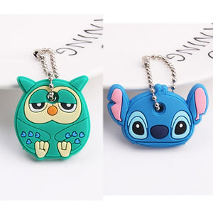 2Pcs/set Protective Key Case Cover for Key Control Dust Cover Holder Cartoon Silicone  Organizer cat Home Accessories Supplies