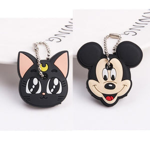 2Pcs/set Protective Key Case Cover for Key Control Dust Cover Holder Cartoon Silicone  Organizer cat Home Accessories Supplies