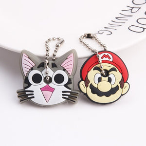 2Pcs/set Protective Key Case Cover for Key Control Dust Cover Holder Cartoon Silicone  Organizer cat Home Accessories Supplies