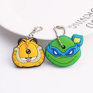 2Pcs/set Protective Key Case Cover for Key Control Dust Cover Holder Cartoon Silicone  Organizer cat Home Accessories Supplies