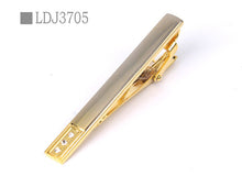 Load image into Gallery viewer, New Tie Clips Men&#39;s Metal Necktie Bar Crystal Dress Shirts Tie Pin For Wedding Ceremony Metal Gold Tie Clip Man Accessories
