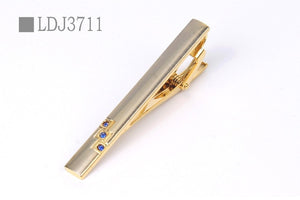 New Tie Clips Men's Metal Necktie Bar Crystal Dress Shirts Tie Pin For Wedding Ceremony Metal Gold Tie Clip Man Accessories