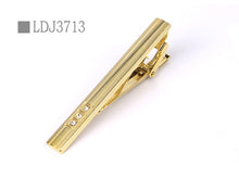 Load image into Gallery viewer, New Tie Clips Men&#39;s Metal Necktie Bar Crystal Dress Shirts Tie Pin For Wedding Ceremony Metal Gold Tie Clip Man Accessories
