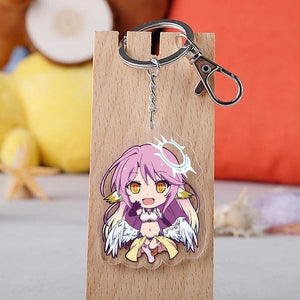 Anime NO GAME NO LIFE Keychain Cartoon Figure Sora Model Pendants Key Ring Gift