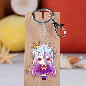 Anime NO GAME NO LIFE Keychain Cartoon Figure Sora Model Pendants Key Ring Gift