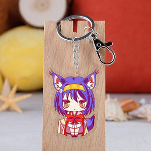 Anime NO GAME NO LIFE Keychain Cartoon Figure Sora Model Pendants Key Ring Gift