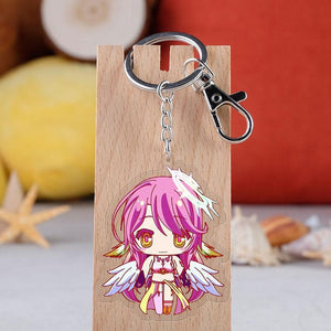 Anime NO GAME NO LIFE Keychain Cartoon Figure Sora Model Pendants Key Ring Gift