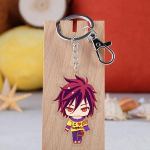 Anime NO GAME NO LIFE Keychain Cartoon Figure Sora Model Pendants Key Ring Gift