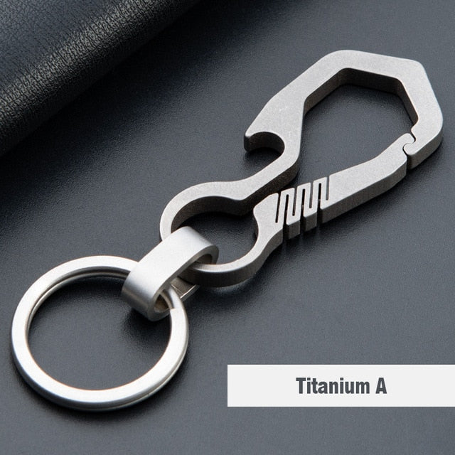 CQ High-Quality Real Titanium Key Chain Luxury Men Keychain Custom Lettering Ultra Lightweight EDC for Key Rings Holder Jewelry