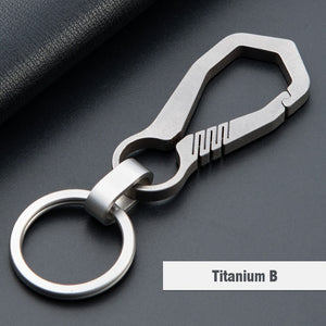 CQ High-Quality Real Titanium Key Chain Luxury Men Keychain Custom Lettering Ultra Lightweight EDC for Key Rings Holder Jewelry