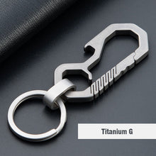 Load image into Gallery viewer, CQ High-Quality Real Titanium Key Chain Luxury Men Keychain Custom Lettering Ultra Lightweight EDC for Key Rings Holder Jewelry
