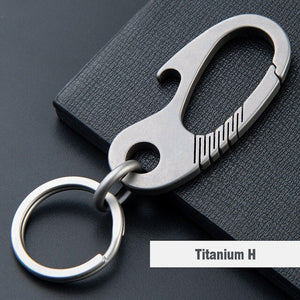 CQ High-Quality Real Titanium Key Chain Luxury Men Keychain Custom Lettering Ultra Lightweight EDC for Key Rings Holder Jewelry