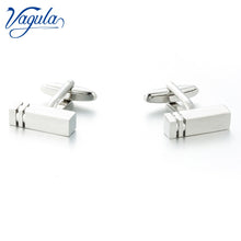 Load image into Gallery viewer, VAGULA New Cufflinks Top Luxury Brand Suit Shirt Bonito Gemelos Designer Rectangle Button Cuff links 373
